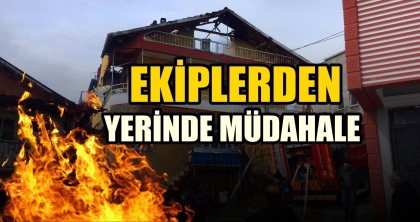 DEMİRCİ'DE YANGIN, EKİPLERDEN HIZLI MÜDAHALE