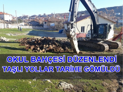 OKUL BAHÇESİ YENİDEN DÜZENLENDİ, TAŞLI YOLLAR TARİHE GÖMÜLDÜ