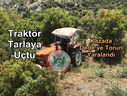 DEMİRCİ'DE TRAKTÖR KAZASI 2 YARALI