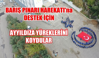 HAREKATA DESTEK İÇİN, VÜCUTLARI İLE AYYILDIZ ÇİZDİLER