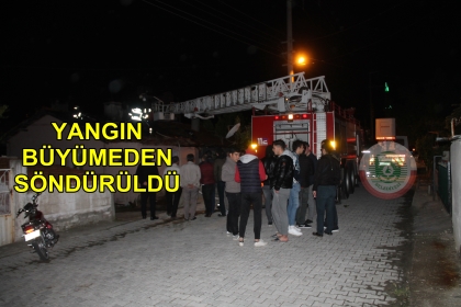 DEMİRCİ'DE YANGIN, İTFAİYE'DEN ANINDA MÜDAHALE