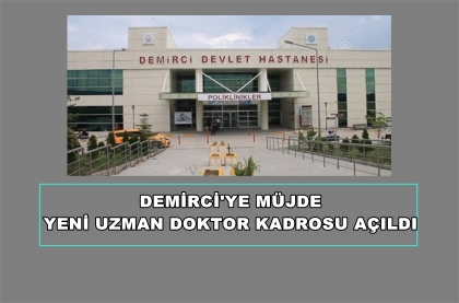 HASTANEMİZE YENİ BİR UZMAN DOKTOR KADROSU AÇILDI
