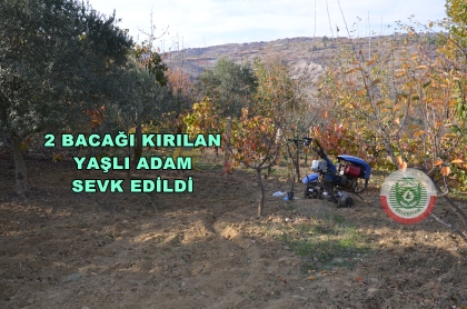 TARLASINDA ÇALIŞIRKEN, ÇAPA MOTORUNA AYAKLARINI SIKIŞTIRDI