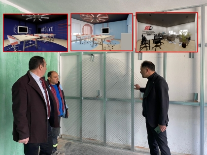 DEMİRCİ BİLİM MERKEZİNDE İNŞAAT VE DÜZENLEME ÇALIŞMALARINA BAŞLANDI