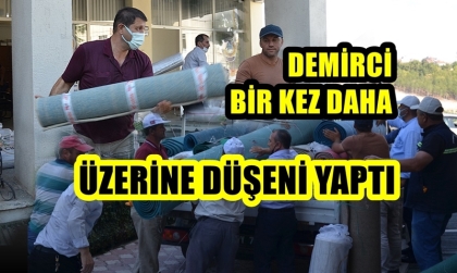 YANGIN BÖLGESİNE HALI GÖNDERİLDİ