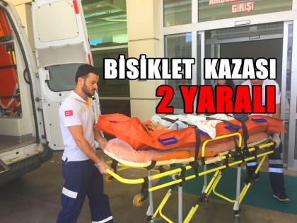 BİSİKLET KAZASI ; 2 YARALI. 1 KİŞİ SEVK EDİLDİ.