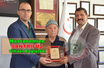 EMEKLİ MAAŞI İLE HASTANEYE CİHAZ BAĞIŞI YAPTI