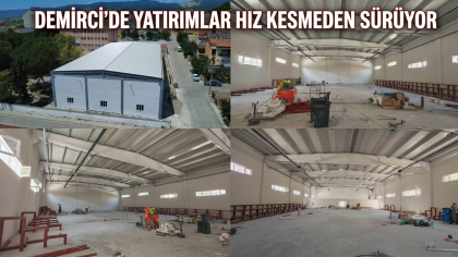 DEMİRCİ’NİN SPOR ALTYAPISI GÜÇLENİYOR, DEV YATIRIMDA SONA DOĞRU.