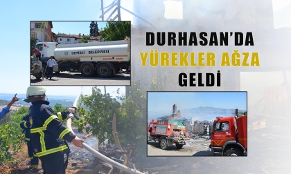 DEMİRCİ'DE EV YANGININA EKİPLERDEN MÜDAHALE