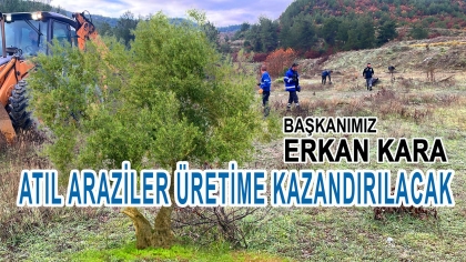 DEMİRCİ TOPRAĞINA YENİ NEFES, ATIL ARAZİLER TARIMA KAZANDIRILIYOR.