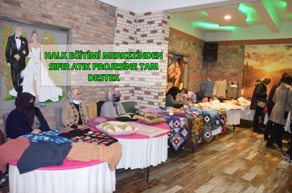 ESKİ İP VE KUMAŞLAR ESERE DÖNÜŞTÜRÜLDÜ