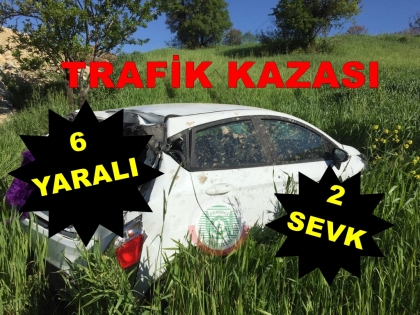DEMİRCİ'DE TRAFİK KAZASI, 6 YARALI