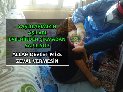 İLÇEMİZDE YAŞLILARIMIZA AŞI YAPILMAYA BAŞLANDI.