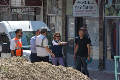 İLBANK BÖLGE MÜDÜRÜ BÜYÜKNİSAN VE BAŞKANIMIZ ERKAN KARA ALTYAPI ÇALIŞMALARINI İNCELEDİ.