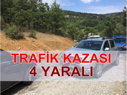DEMİRCİ'DE TRAFİK KAZASI ; 4 YARALI