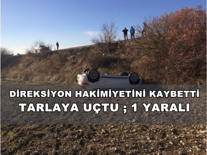 DEMİRCİ'DE TRAFİK KAZASI ; 1 YARALI