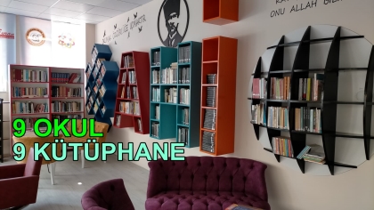 DEMİRCİ'DE 9 OKULA PIRIL PIRIL YENİ KÜTÜPHANE
