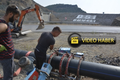 GÜVELİ BARAJINDA SULAMA HATTI DÖŞEME ÇALIŞMALARI BAŞLADI