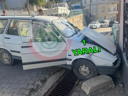 OTOMOBİL EVİN DUVARINA ÇARPARAK DURDU