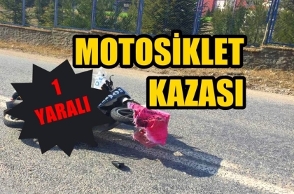 DEMİRCİ MOTOSİKLET KAZASI : 1 YARALI