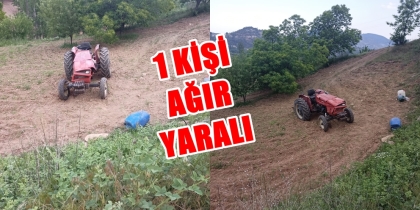 DEMİRCİ'DE TRAKTÖR KAZASI