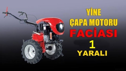 DEMİRCİ'DE ÇAPA MOTORU KAZASI, 1 YARALI