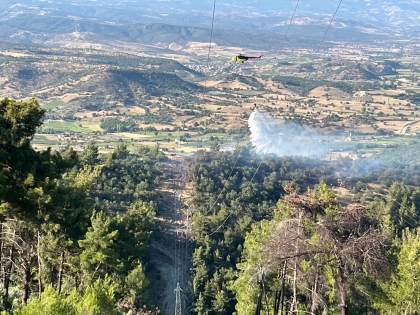 DEMİRCİ'DE ORMAN YANGINI